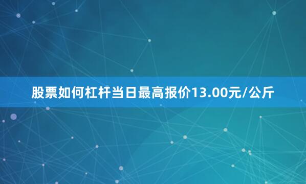 股票如何杠杆当日最高报价13.00元/公斤