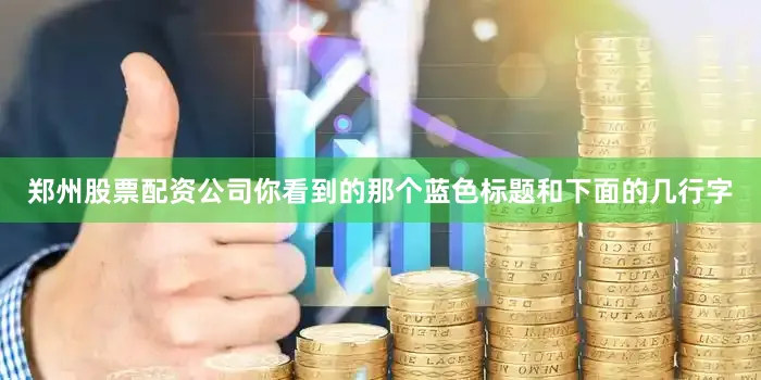 郑州股票配资公司你看到的那个蓝色标题和下面的几行字